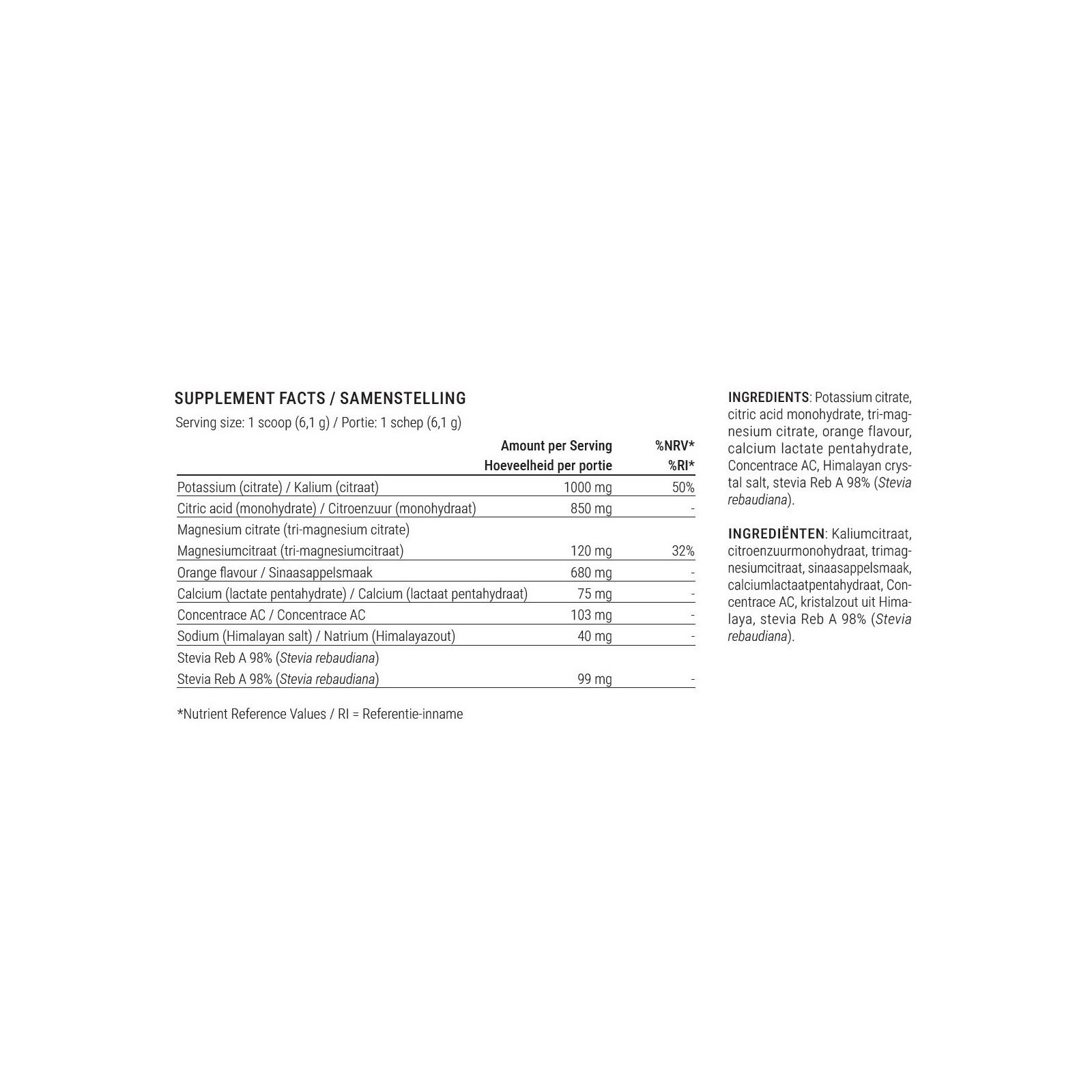 Electrolyte Powder Orange Flavor 50 servings