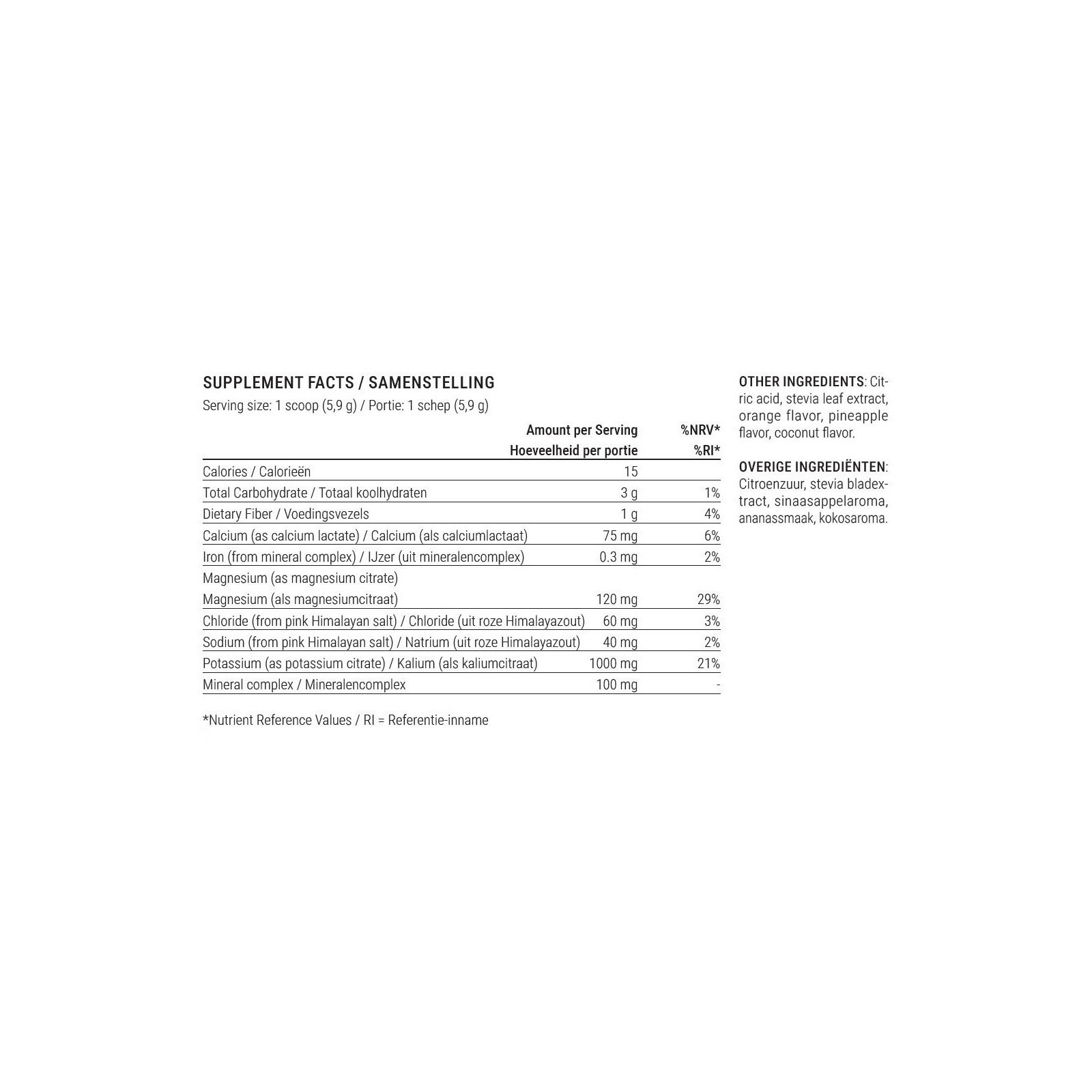 Electrolyte Powder Tropical Coconut, Pineapple and Orange 50 servings