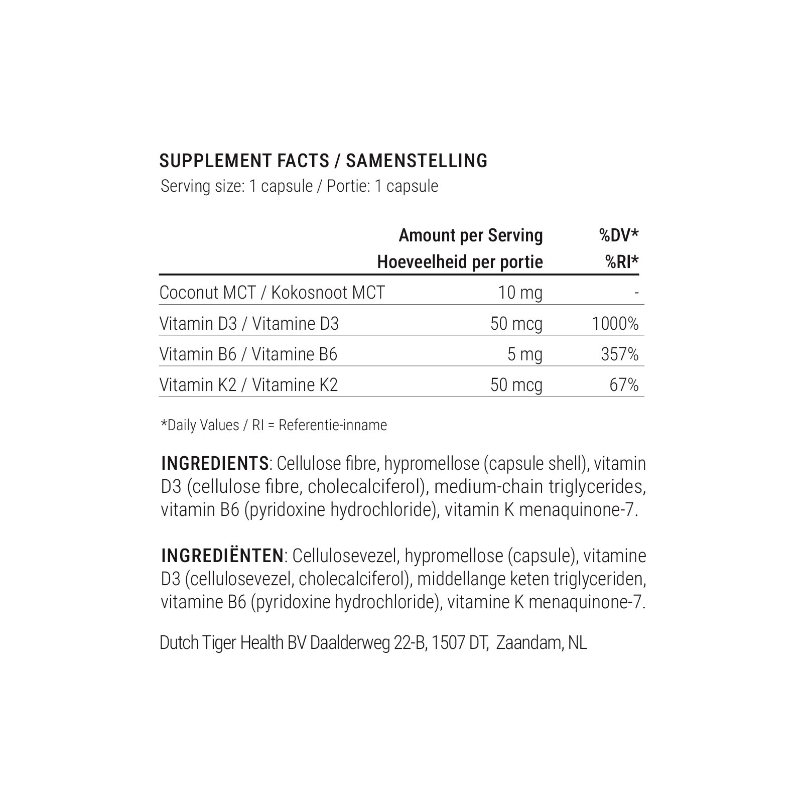 Vitamin D3 & K2 (2 000 IE) – 60 kapslar