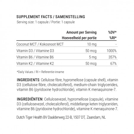 D3 & K2 Vitamine (2.000 IE) – 60 Kapseln