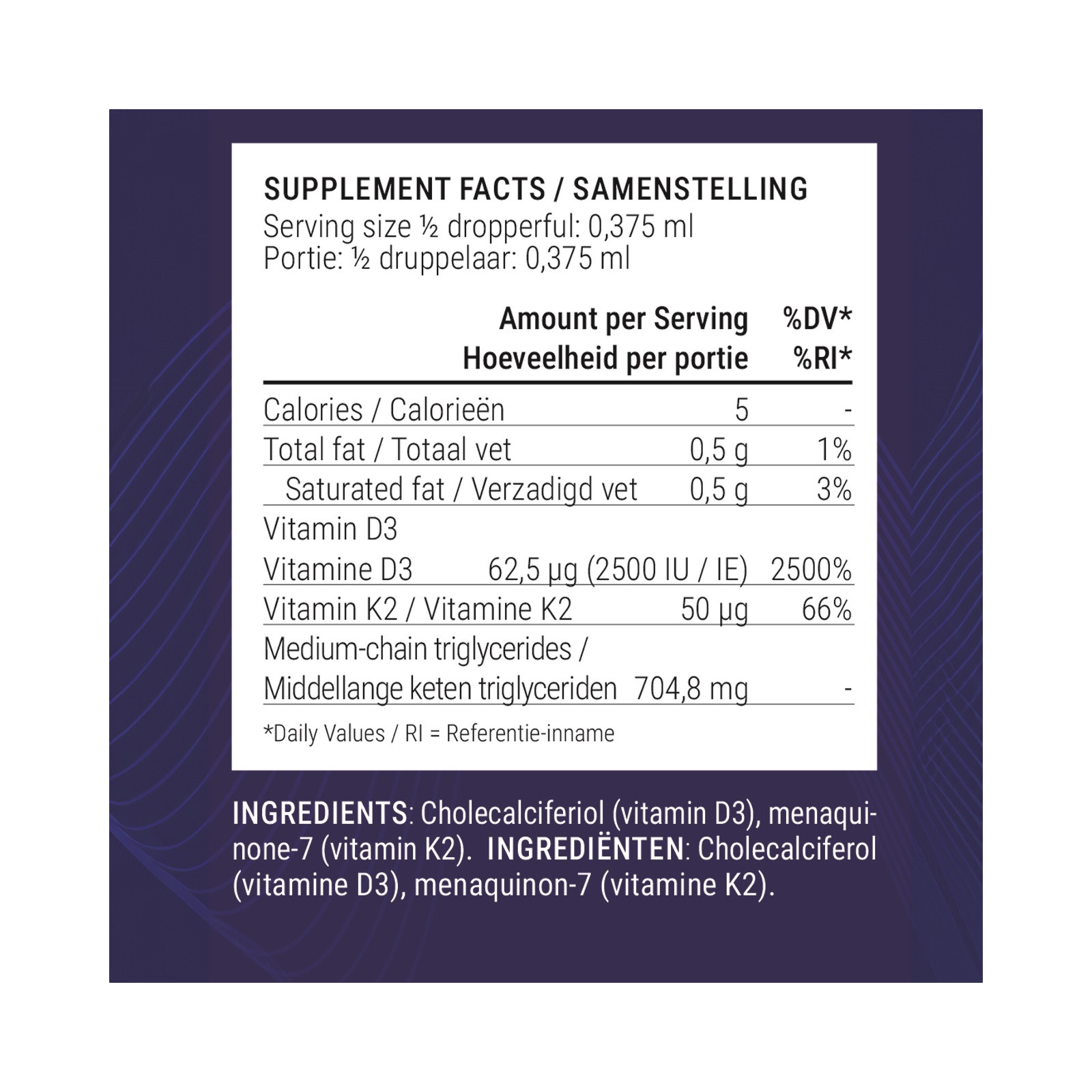 Vitamin D3 and K2 with MCT Oil